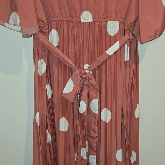 SHEIN Pink and White Wrap Tie Front Maxi Dress - Picture 7 of 8